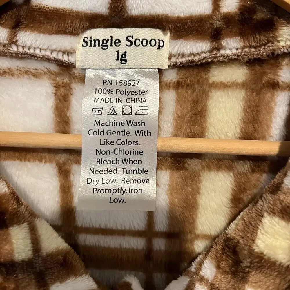 Single Scoop Oversized Plaid Fleece Shacket Women’s Size Large Super Soft